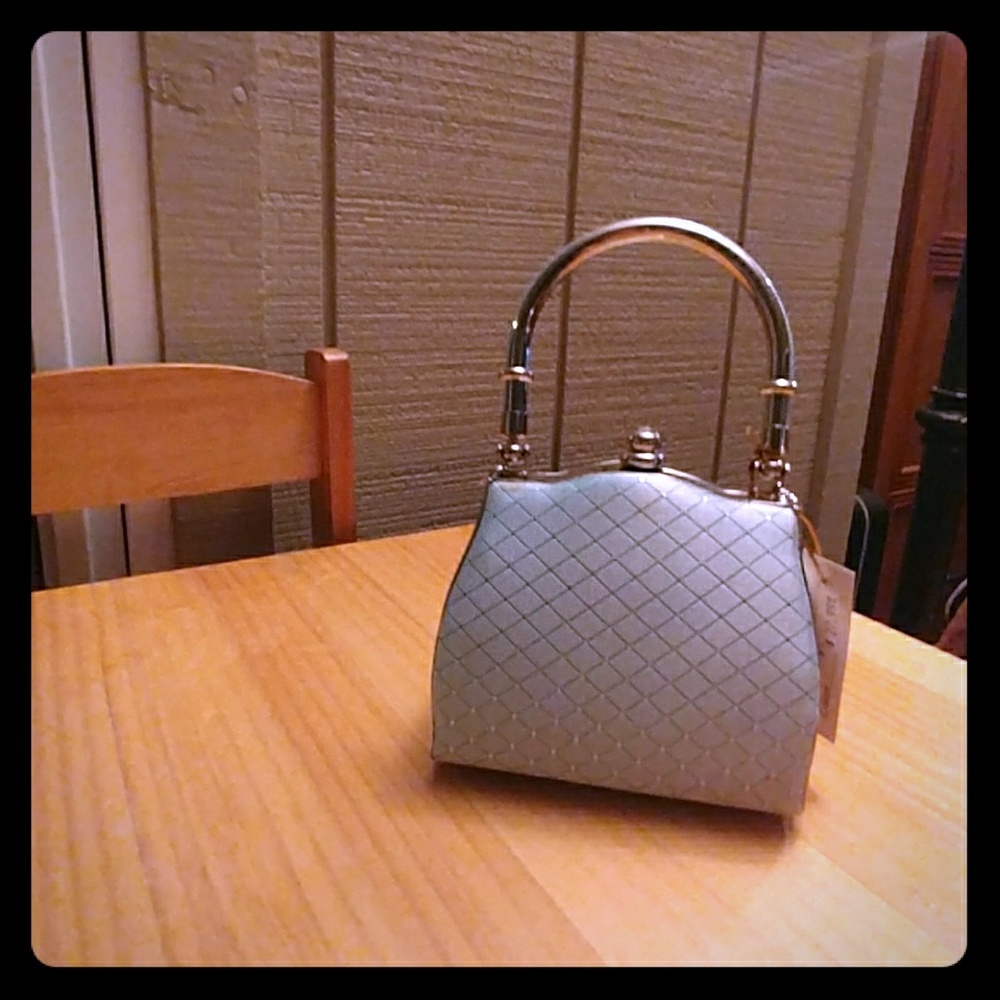 Baby blue clutch purse